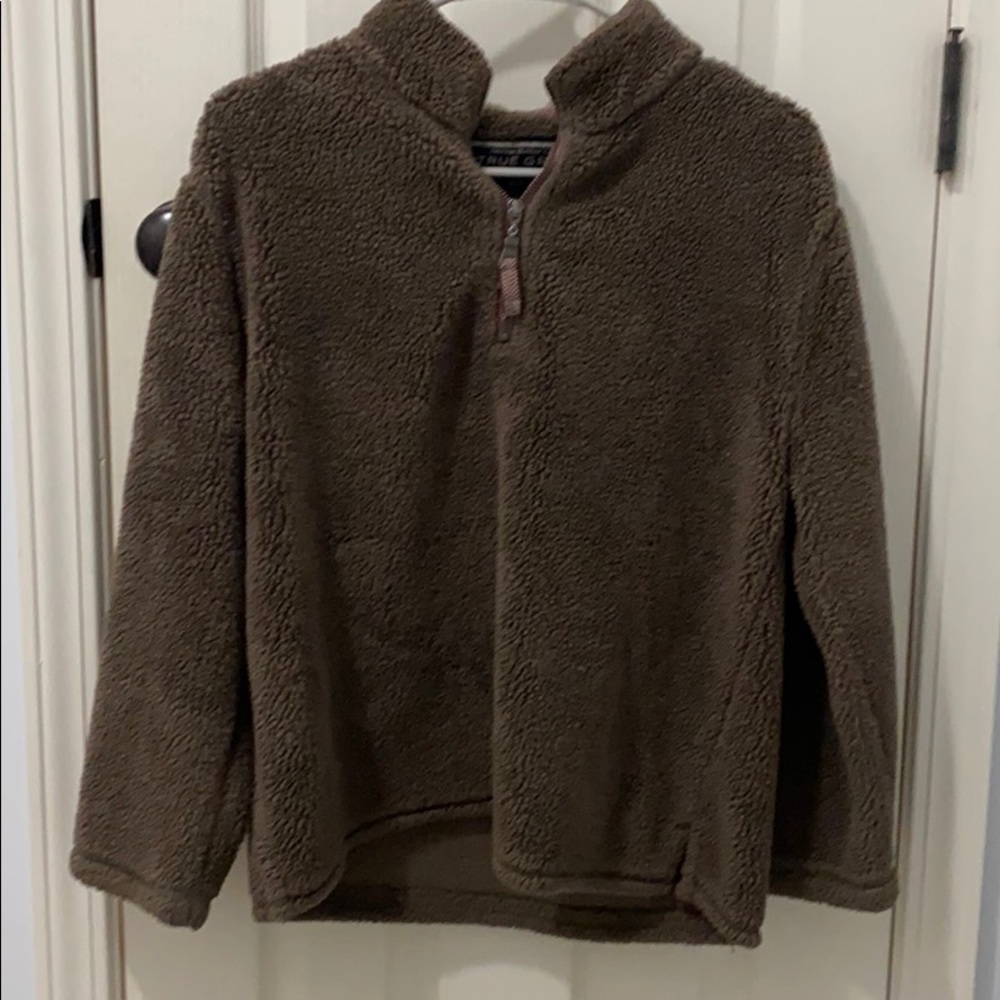 fluffy brown jacket